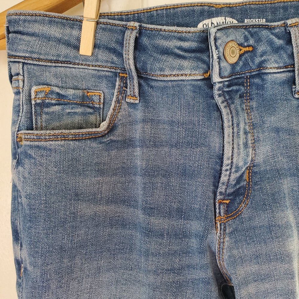 Old Navy Women's 0 Rockstar Super Skinny Medium Wash Jeans - Picture 5 of 6